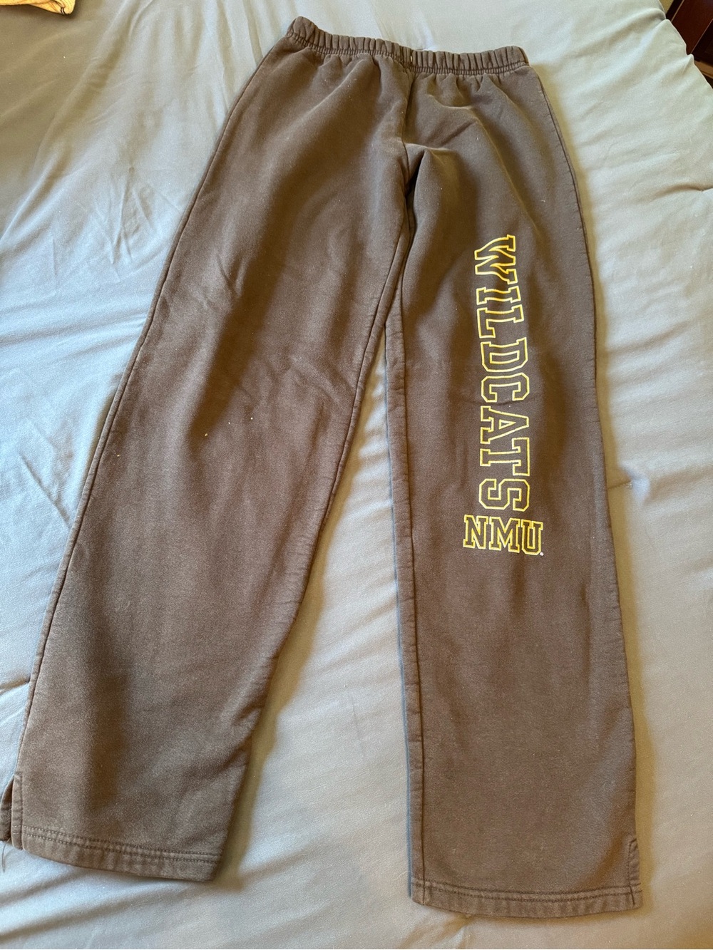Wildcats NMU Black Sweatpants with Yellow Lettering